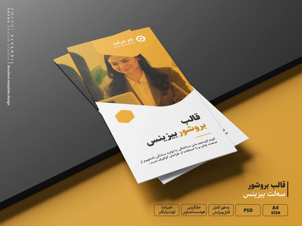 دانلود فایل طرح لایه باز بروشور شرکتی psd تجاری صنعتی- طرح بیزینس