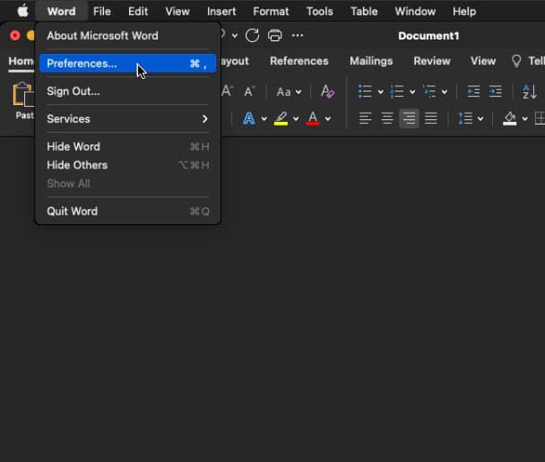 فعالسازی امنیتی نصب ماکرو در ورد در سیستم عامل مک macos